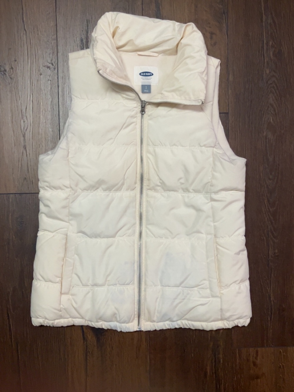 Old Navy Ivory Quilted Puffer Vest